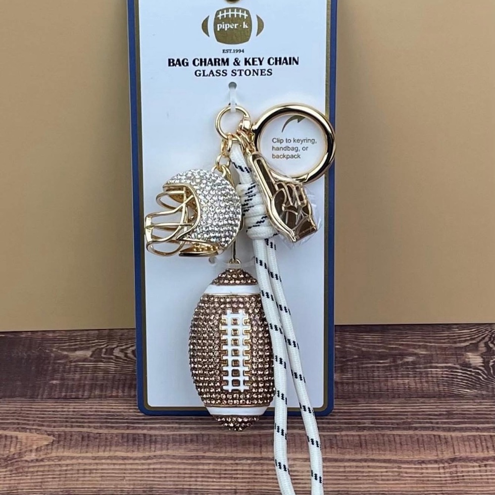 Football Bag Charm Keychain